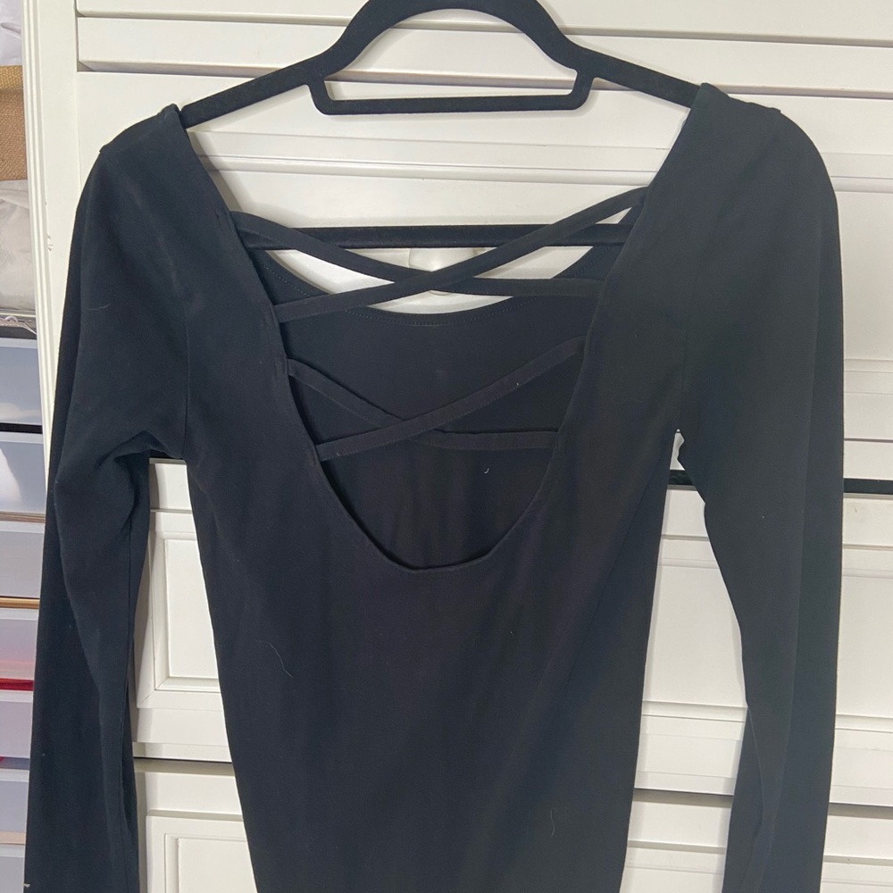 Black American Eagle Body Suit